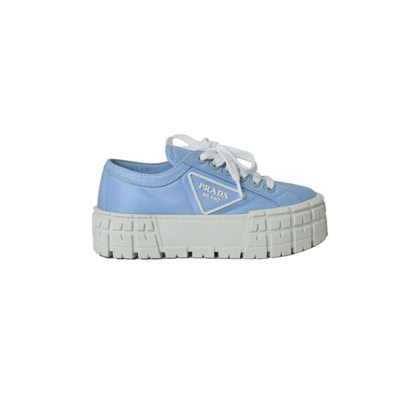 Prada Calzature Donna Nylon Gabardine 1 Cielo Blue - Picture 2 of 4